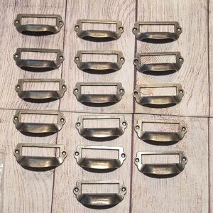 Metal Drawer Pulls Vintage Style Card Holder Set Of 16